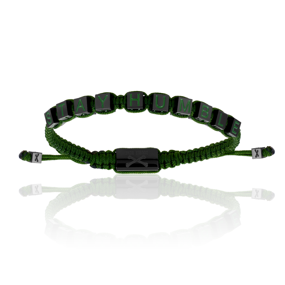 Military Green Nylon with Black PVD STAY HUMBLE Bracelet