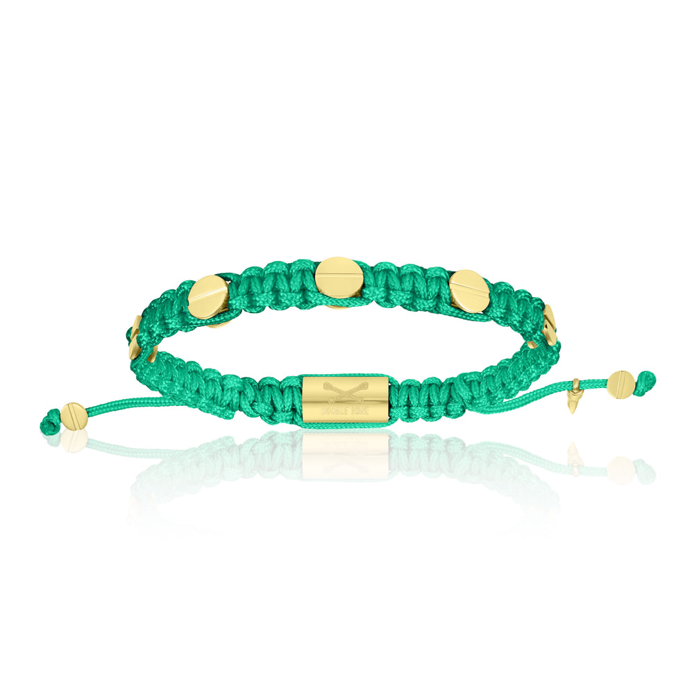 Amore Cyan Polyester With Yellow Gold Bracelet