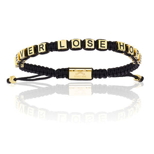 
                  
                    Black Leather and Yellow Gold Bracelet Combination
                  
                
