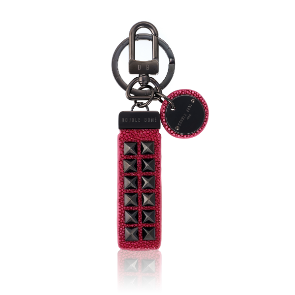 Red Wine stingray Keychain with Black Studs