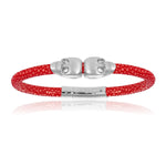 Red stingray bracelet with silver skull (Unisex)