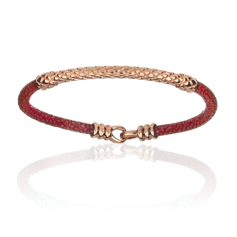 Red Wine Stingray Bracelet With Pink Gold