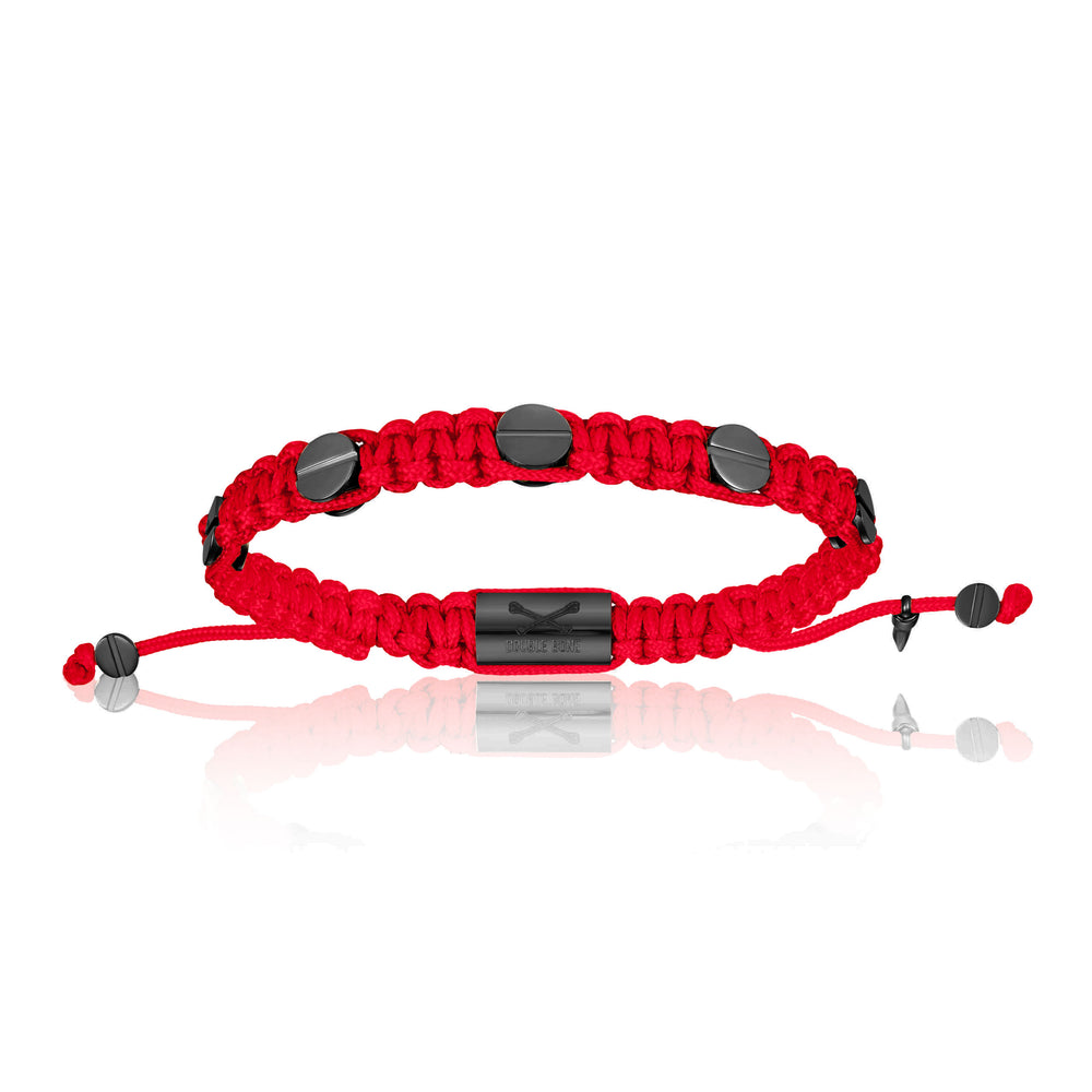 Amore Red Polyester With Black PVD Bracelet
