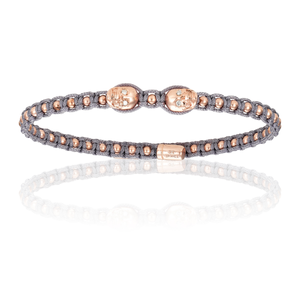 
                  
                    Gray Polyester Chord Bangle Bracelet with 18k Pink Gold and White Diamonds
                  
                