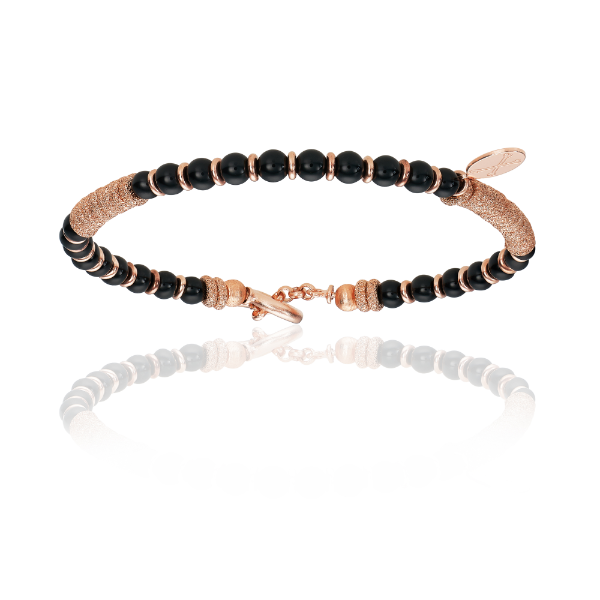 Rose gold and black deals bead bracelet