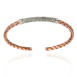 
                  
                    Vittorium Rose Gold Small Interlock Bangle with CZ Diamonds
                  
                