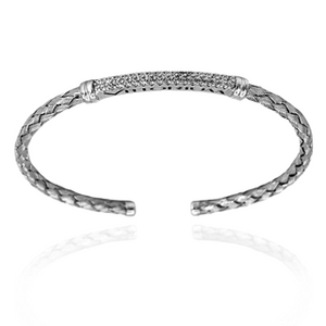 
                  
                    Vittorium Silver Small Interlock Bangle with CZ Diamonds
                  
                