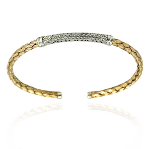 
                  
                    Vittorium Yellow Gold Small Interlock Bangle with CZ Diamonds
                  
                