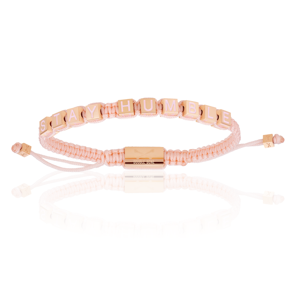 Pink Nylon with Rose Gold STAY HUMBLE Bracelet