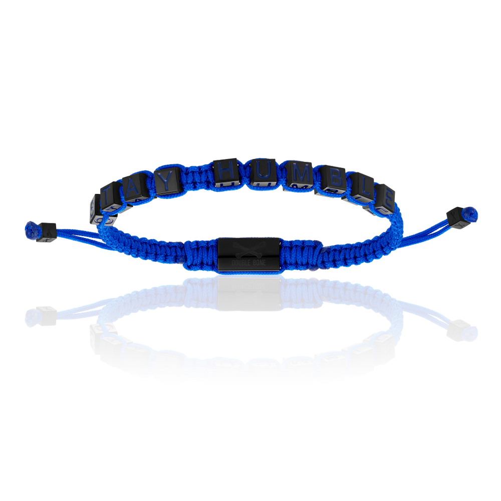 Blue Nylon with Black PVD STAY HUMBLE Bracelet