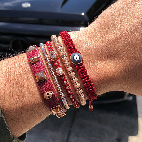 
                  
                    Red Wine and Rose Gold Bracelet Combination
                  
                