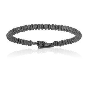 
                  
                    Black PVD bracelet with black beads (Unisex)
                  
                