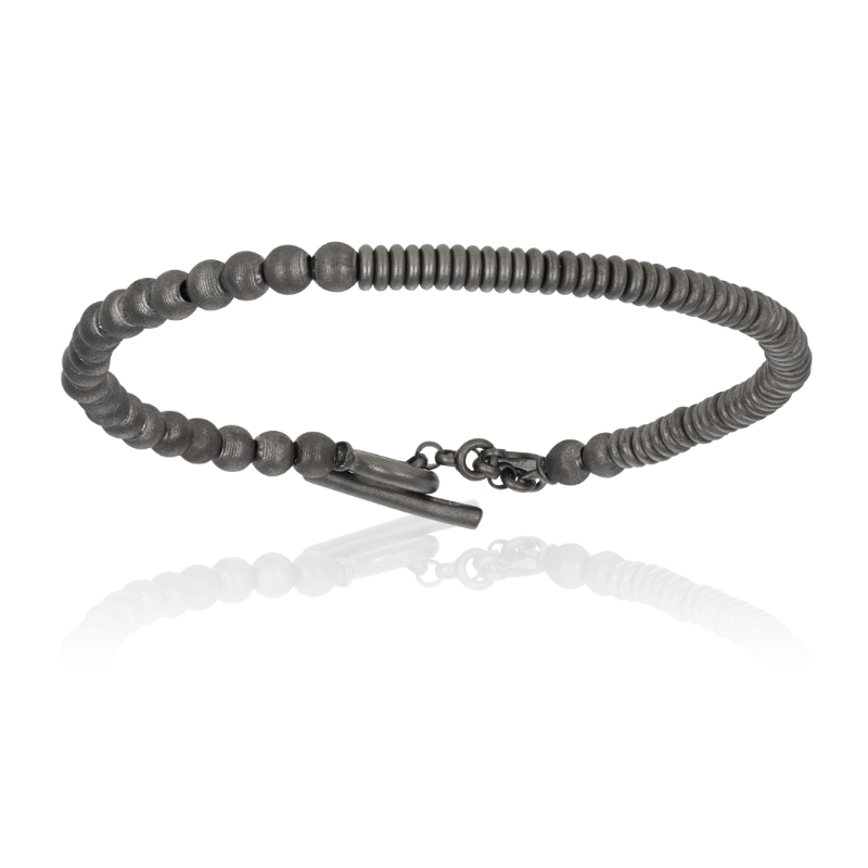 Black PVD Flat-Round bracelet (Unisex)