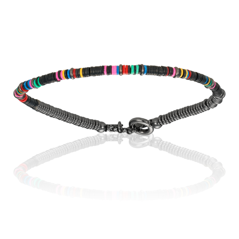 
                  
                    Multicolor African Beads with Black PVD Gift Idea for him
                  
                