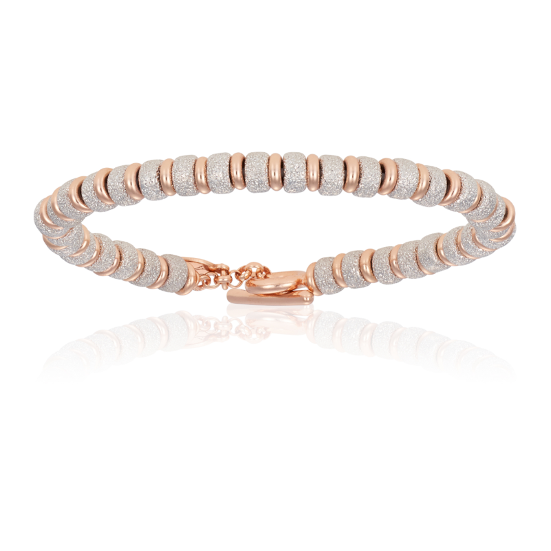 
                  
                    ﻿Rose gold bracelet with white gold beads (Unisex)
                  
                