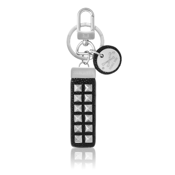 Black stingray Keychain with Silver Studs