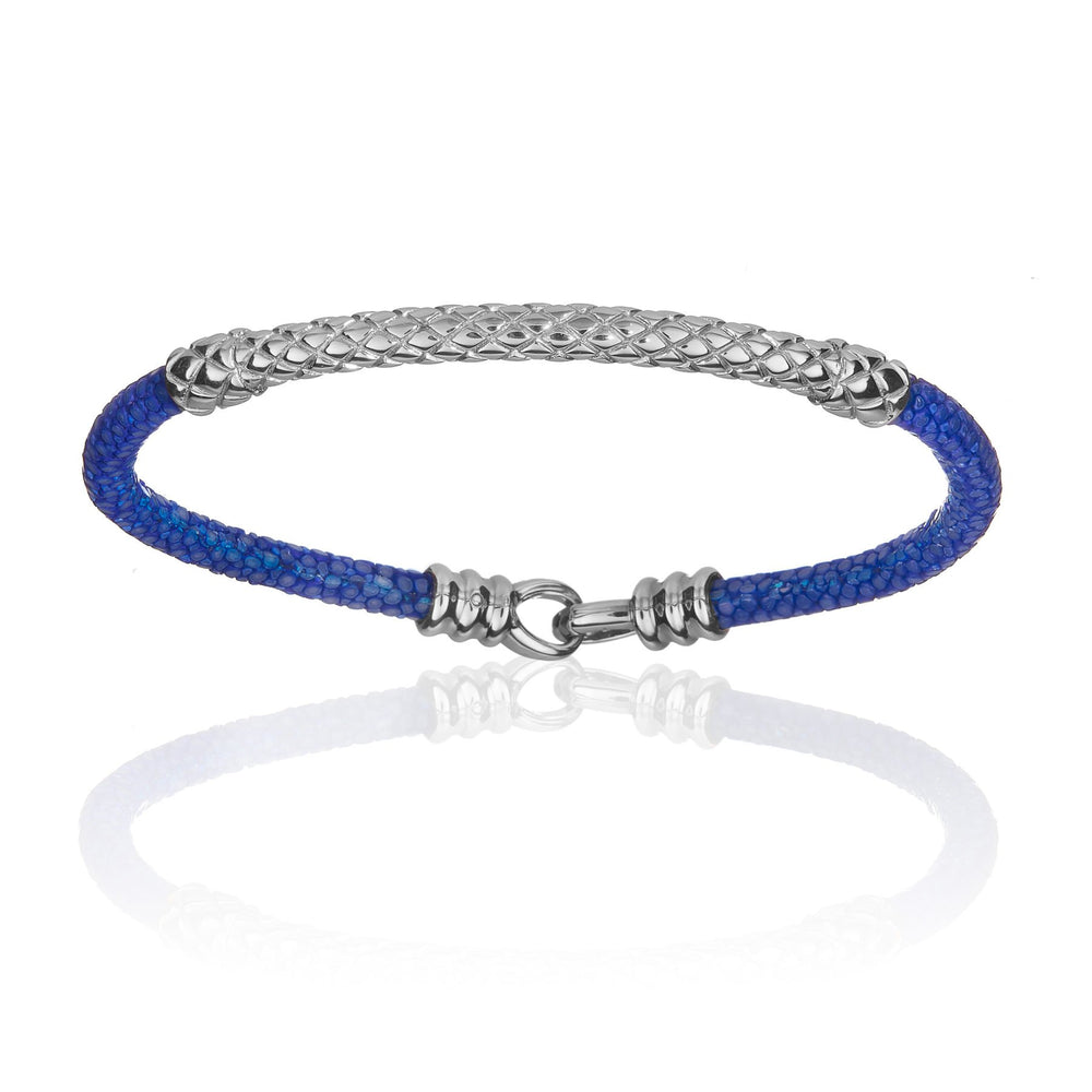 Blue Stingray Bracelet With Silver