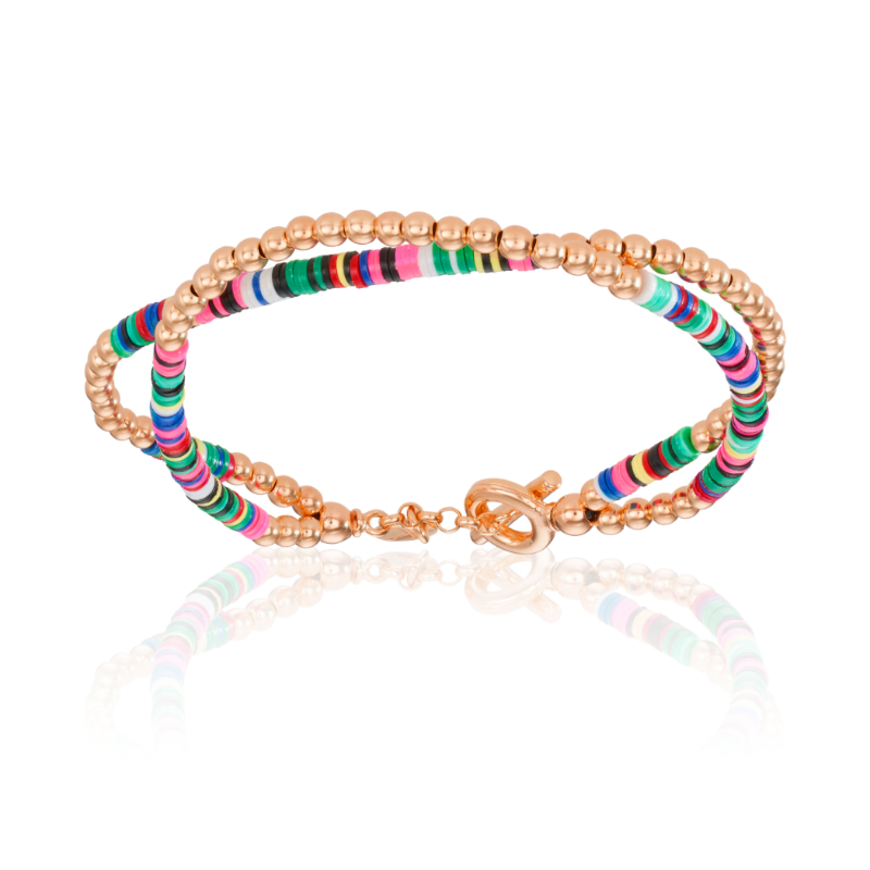 
                  
                    Double African Beaded Bracelet with Rose Gold
                  
                