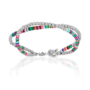 
                  
                    Double African Beaded Bracelet with Silver
                  
                