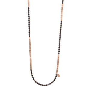 
                  
                    Black Agata Stone Beaded Necklace with 18K Rose Gold beads
                  
                