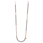 Black Agata Stone Beaded Necklace with 18K Rose Gold beads