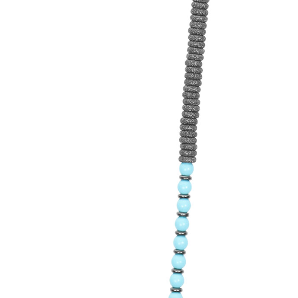 
                  
                    Apatite Stone Beaded Necklace with Black PVD Beads
                  
                