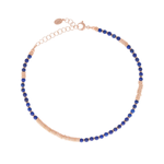 Lapis Lazuli Stone Beaded Necklace with 18k Pink Gold beads