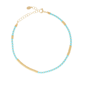 
                  
                    Apatite Stone Beaded Necklace with 18k Yellow Gold Beads
                  
                