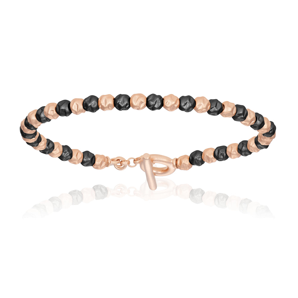 Black PVD And Pink Gold ROCK bracelet