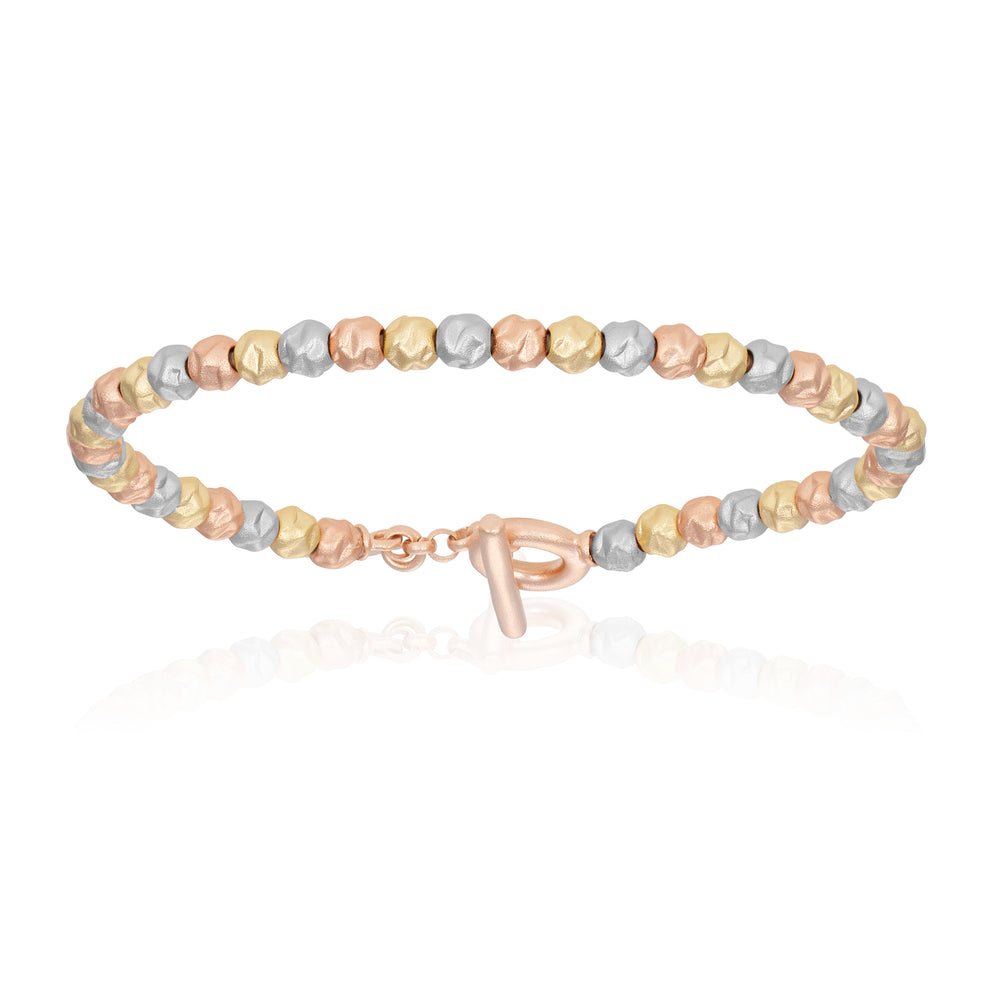 Silver, Yellow And Pink Gold ROCK bracelet