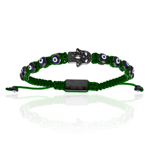 
                  
                    Green Nylon with Black PVD Hamsa Hand Bracelet
                  
                