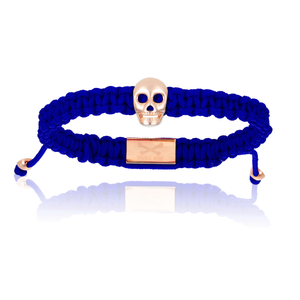 
                  
                    Blue Polyester with Rose Gold Skull Bracelet
                  
                