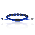 Blue Nylon With Black PVD Polyester Stud Bracelet