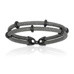 Gray stingray bracelet with black beads (Unisex)