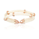 White stingray bracelet with rose gold beads for woman