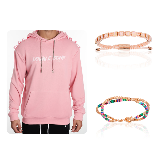 Pink Hoodie and Bracelets Gift Idea for her