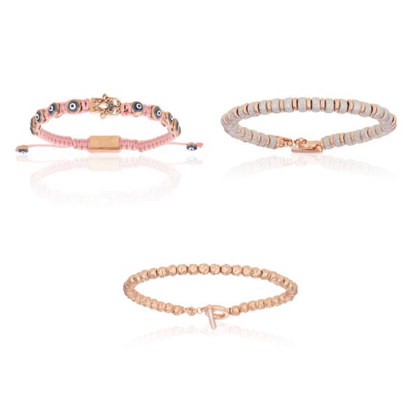 Rose Gold and Pink Bracelets Gift Idea for her