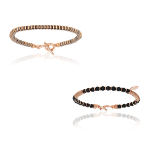 
                  
                    Pink Gold and Black Beads Bracelets Gift Idea for her
                  
                