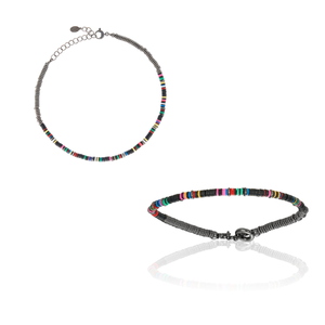 
                  
                    Multicolor African Beads with Black PVD Gift Idea for her
                  
                