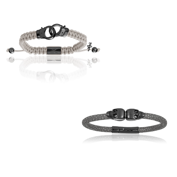 Black PVD Bracelets with Gray Gift Idea for him