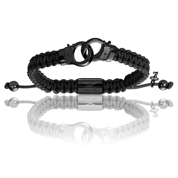 Black Nylon With Black PVD Hand-cuff Bracelet