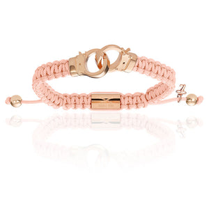 
                  
                    Pink Nylon With 18K Rose Gold Hand-cuff Bracelet
                  
                