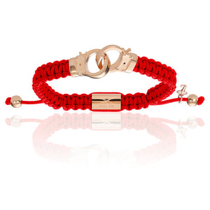 
                  
                    Red Nylon With 18K Rose Gold Hand-cuff Bracelet
                  
                