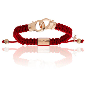 
                  
                    Red Wine Nylon With 18K Rose Gold Hand-cuff Bracelet
                  
                