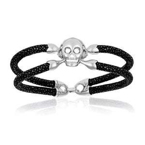 
                  
                    Silver Skull Black Bracelet Combination
                  
                