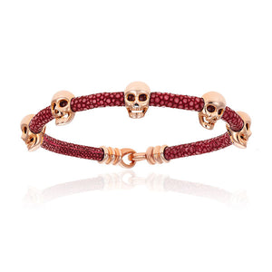 
                  
                    Pink Gold and Red Wine Skull Bracelet Combination
                  
                