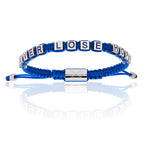 Blue Nylon with 925 Sterling Silver NEVER LOSE HOPE Bracelet