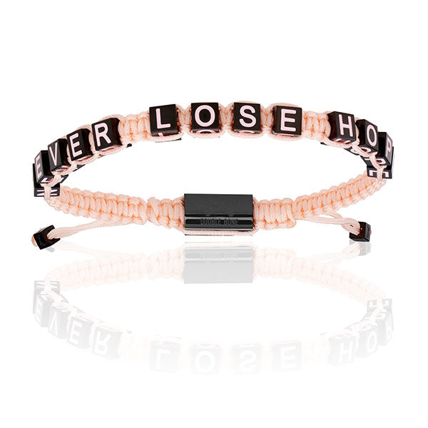 Pink Nylon with Black PVD Never Lose Hope Bracelet