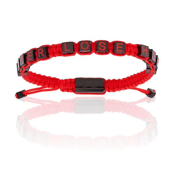 Red Nylon with Black PVD Never Lose Hope Bracelet