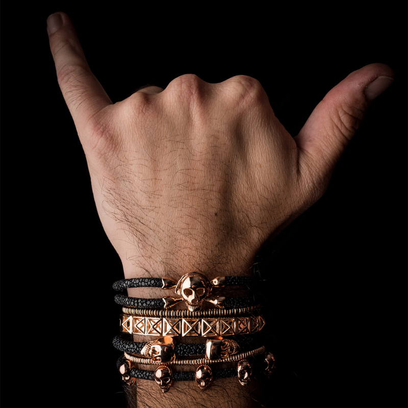 
                  
                    Black Skeleton Stud Bangle bracelet (Unisex)
                  
                